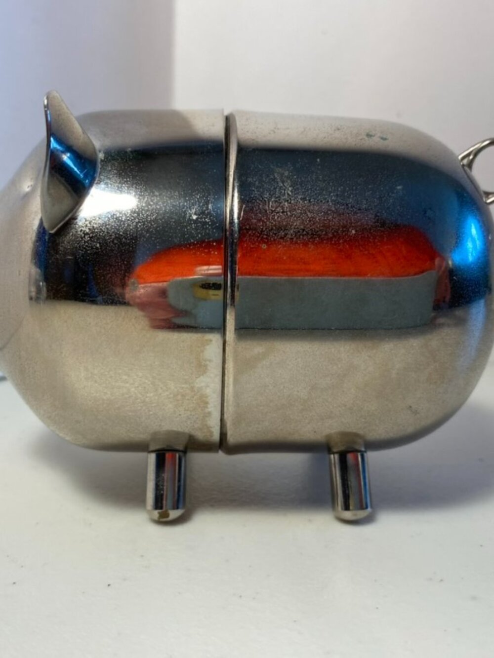 VTG 1970s Leonard Silver Manufacturing Silver Tone Collectible Pig Piggy Bank - Picture 4 of 11